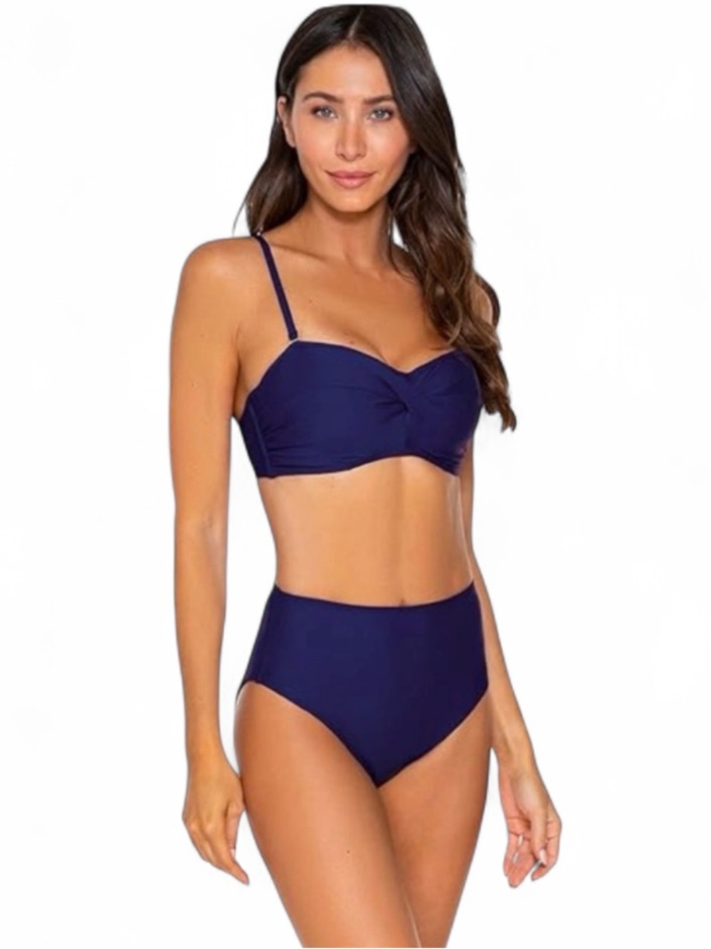 Elegant Navy Blue Women's Bikini Set